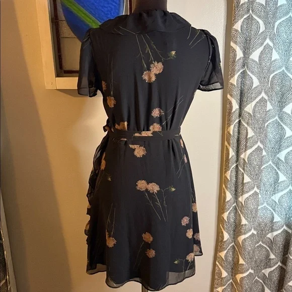 Madewell Georgette Ruffle Wrap Dress in Aster Portrait SZ Small - Picture 6 of 9